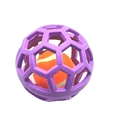 Purple hollow TPR rubber pet toy ball featuring an orange tennis ball for dogs and cats - Light Purple with Tennis Ball