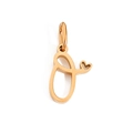 Polished gold stainless steel letter J pendant with hollow heart detail for DIY jewelry - Letter O / Rose Gold