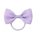 Light purple grosgrain ribbon bow hair tie for kids with elastic hair band - Purple