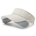 Off-white quick-dry sun visor hat with adjustable side panels for full face protection - Adjustable / Beige