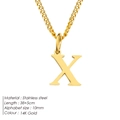 Minimalist dainty 14K gold plated stainless steel necklace with letter X pendant - Letter Style(X) (CDNP014) / Gold