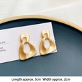 Matte gold geometric interlocking square earrings with 925 silver needles - Simple Geometric Rectangle (4#)
