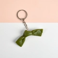 Realistic kelp knot keychain made of deep green PVC with silver metal ring - Kelp Knot - Keychain Style
