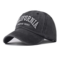 Cappellino baseball California grigio scuro lavato vintage con ricamo 1850 a rilievo - Regolabile / Nero