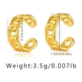 Detailed dimensions of 18K gold plated butterfly ear cuff with height and width specs - Ring Opening KE0914