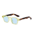 Vintage round sunglasses with translucent yellow frames and tortoiseshell temples - Light Transparent Yellow Tortoise Leg Yellow Lens C17