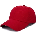 Breathable red mesh baseball cap for outdoor sports with quick-dry fabric design - Adjustable / Red