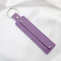 8mm purple faux leather keychain with silver stainless steel ring and precision stitching - 8mm / Medium Purple