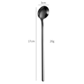 Black stainless steel long handle coffee spoon with 17cm length and 3cm width specs - 410 Stainless Steel / 17cm / Black