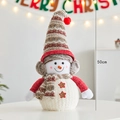 Poupée bonhomme de neige de Noël en peluche avec bonnet rayé et cache-oreilles, 50 cm - Bonhomme de Neige No.1 Avec Cache-oreilles Marron / 50cm