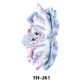 Waterproof watercolor tattoo sticker featuring blue and purple swans in a heart shape - Th-261 / 210*148mm