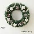 Christmas wreath with cotton, pine cones, and silver balls, 45cm diameter variant - 45cm / Cotton Pinecone Style