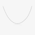 Minimalist S925 sterling silver thin box chain necklace with smooth mirror reflection - Platinum-537 (Silver Basic Chain)