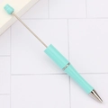 DIY beaded ballpoint pen in mint green with silver metal accents and rod for beads - Candy Light Blue