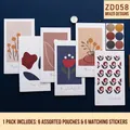 Artistic Teacher Appreciation gift bags with abstract floral patterns and seals - Abstract Flora Series (ZD058)