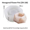 Hexagon planter silicone mold ZW-188 with marble textured pot for DIY candle making - Hexagonal Flower Pot (188)