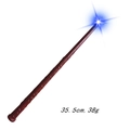 Brown magic wand with glowing blue LED light effect for Halloween costumes, 35.5cm length - YT Generation 3 Wand - Dark Red (Glow & Sound)