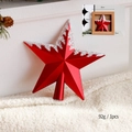 Red star Christmas tree topper with white frosting effect, 92g weight, 20x20x3cm box - Red Tree Top Star Pendant (1pc)