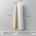 Long spiral candle silicone mold for twisted stripe pillar candles with size measurements - Slim Spiral Style (J-0613)