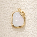 Macro shot of irregular baroque pearl pendant with textured gold-plated metal edges - Irregular Pearl Gold Hammered Edge Style (A0193)