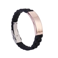 Rose Gold Plate Black Band Black