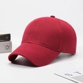 Classic red cotton baseball cap with curved brim and breathable eyelets for outdoors - Burgundy