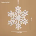 Sparkly white 21cm snowflake ornament with glitter finish and hanging string for Christmas - Champagne Large Snowflake