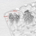 Silberner Schleifenanhänger mit Herzkristall und Maßangabe 19mm für DIY Schmuck - Bogen Mit Weißem Zirkonia