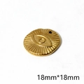18k gold plated stainless steel 18mm round evil eye charm for DIY jewelry making - 18mm Radial Eye