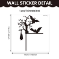 Halloween PVC Wandaufkleber mit schwarzer Fledermaus und Baum Design, 19cm Größe - Toter Baum und Fledermäuse (CT24Y11934T_T)