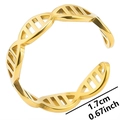 Anillo hélice ADN dorado de acero inoxidable con diámetro ajustable de 1,7 cm - Dorado