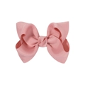 Pink grosgrain ribbon bow hair clip for girls, handmade 4.13 inch boutique hair accessory - Light Purple