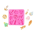Molde de silicona rosa con ancla, timón y estrella de mar para bordes de pasteles DIY - 2# Rosa A69