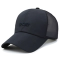 Navy blue breathable mesh baseball cap with white Sport embroidery on front - Adjustable / Navy Blue