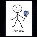 Healing For You card featuring a natural blue and white spotted heart agate stone - Blue Spot Jasper