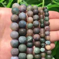 Frosted Amazonite and rose quartz beads in multiple sizes for DIY jewelry making - Frosted Indian Agate / 4mm/1 Piece Approximately 90 Pieces/10g