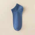 Men's low cut cotton socks in fog blue color with elastic ribbed cuffs - One Size / Fog Blue