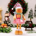 Plüsch Lebkuchenpuppe mit rosa Rock und Zuckerstange in weihnachtlicher Szenerie - Lebkuchenmann Buntes Teleskop-Ornament Damen-Stil
