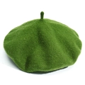 Classic grass green wool felt beret for women with a stylish minimalist winter design - M (56-58cm) / Grass Green