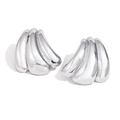 Polierte silberne Ohrstecker aus 316L Edelstahl in Kürbisform im Streamline-Design - Kürbis Form (E8163) / Silber