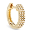 Golden butterfly heart stud earring with clear zirconia stones and screw back closure - 2# Multi-layer Hoop / Gold