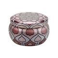 Pink mandala pattern 4.4oz metal candle tin with matching lid for gifts and candy - D239-Pink Gray Geometric