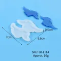 DIY wing-shaped silicone mold for resin casting with blue wings and 7x6.6cm measurements - 60-1114 Blue Wings