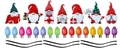 Magnetic Christmas gnome and colorful light bulb decals for car and fridge holiday decor - RFM007 + 16 Bulbs + 6 Wires