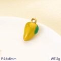 Yellow and green mango pendant charm with gold ring and dimensions 14x8mm - Mango Style (KLJ10184-ZLA)