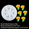 Sonnenblumen Silikonform B1010 zur Herstellung von sechs kleinen handgefertigten Blumen - 2# (B1010/Sonnenblume) / Transparent