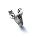 Adjustable wrench-shaped ring in vintage silver finish with engraved scale markings - Wrench Ring