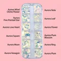 12-grid aurora iridescent nail glitter set featuring stars hearts and flower shapes - T-318 (Icy Aurora White)