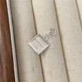 S925 sterling silver heart charm engraved with Me+You and love in a silver finish - Square Letter Pendant