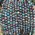 Polished multi-color imperial jasper loose beads for DIY jewelry and necklaces - Purple Blue Emperor Stone